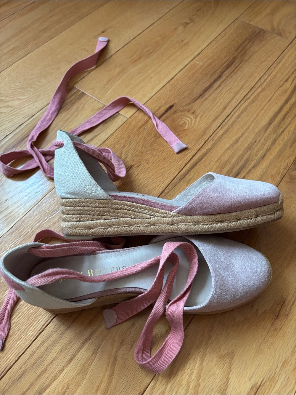 New! Jack Rogers Palmer pink suede wedge espadrilles sz 9.5 - Picture 10 of 10